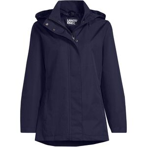NWOT Water Proof Lands End Layered Navy Rain Coat